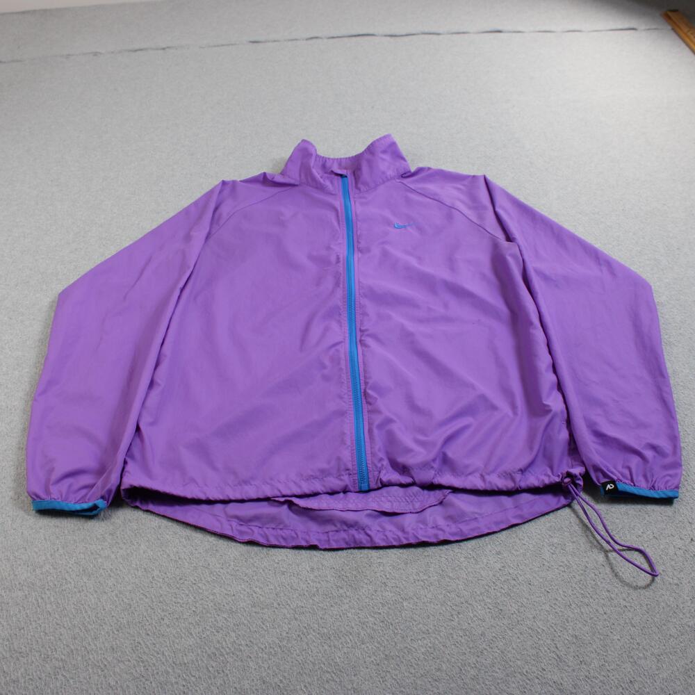 Nike Jacket Womens Medium Purple Full Zip Windbreaker Run Athletic Lightweight